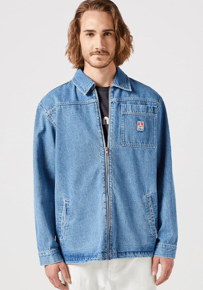 Azul Casaca Wrangler De Hombre Chaqueta Mezclilla Hombre Wrangler