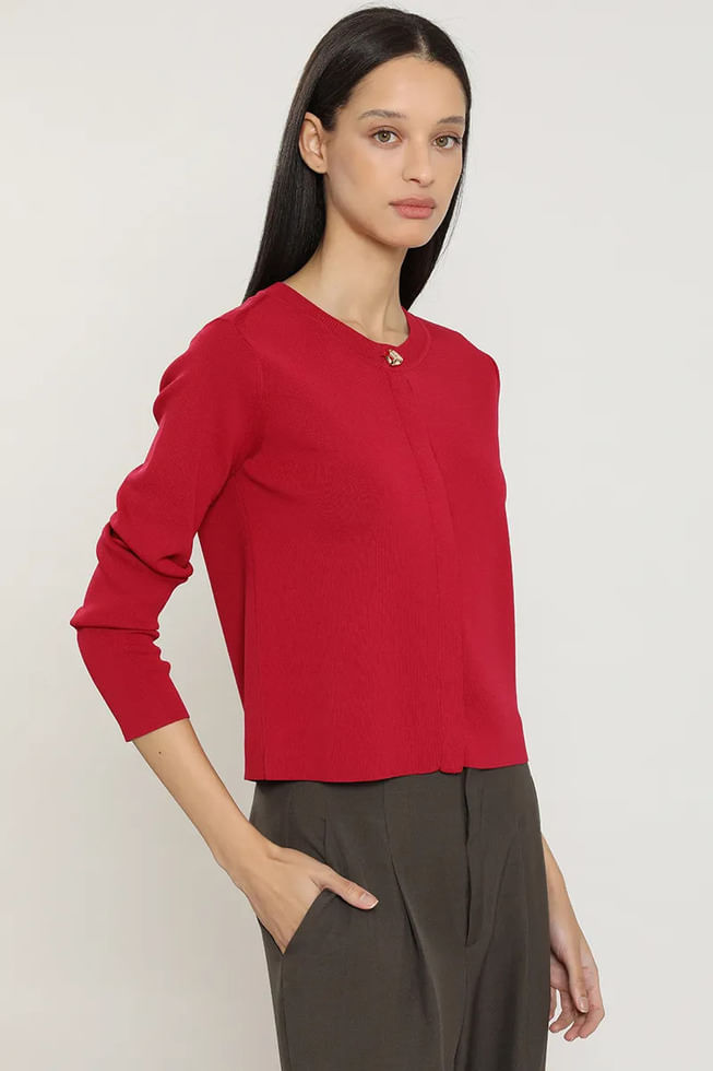 LIOLA Tejido cardigan con boton fantasia  liola